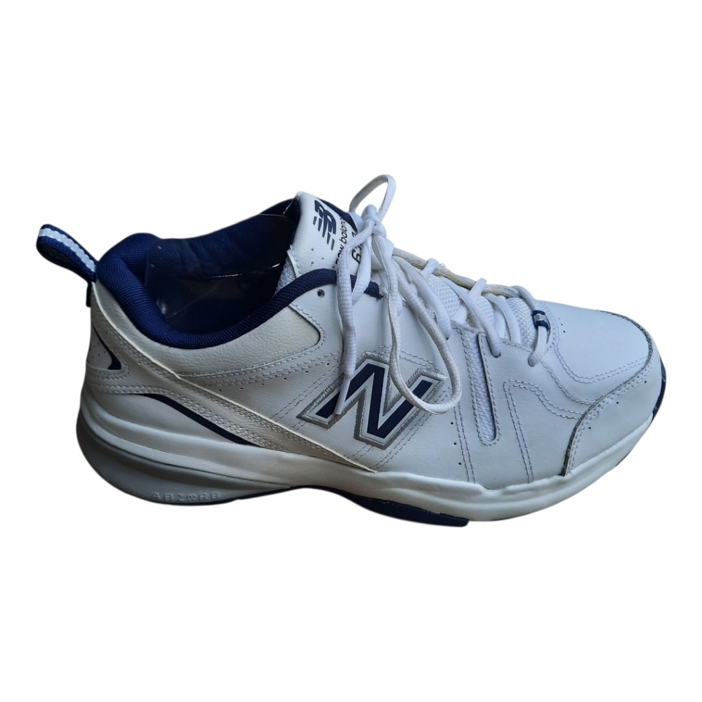 New Balance 619 White Navy Leather Comfort Orthopedic Sneaker MX619WN2 Size 9.5